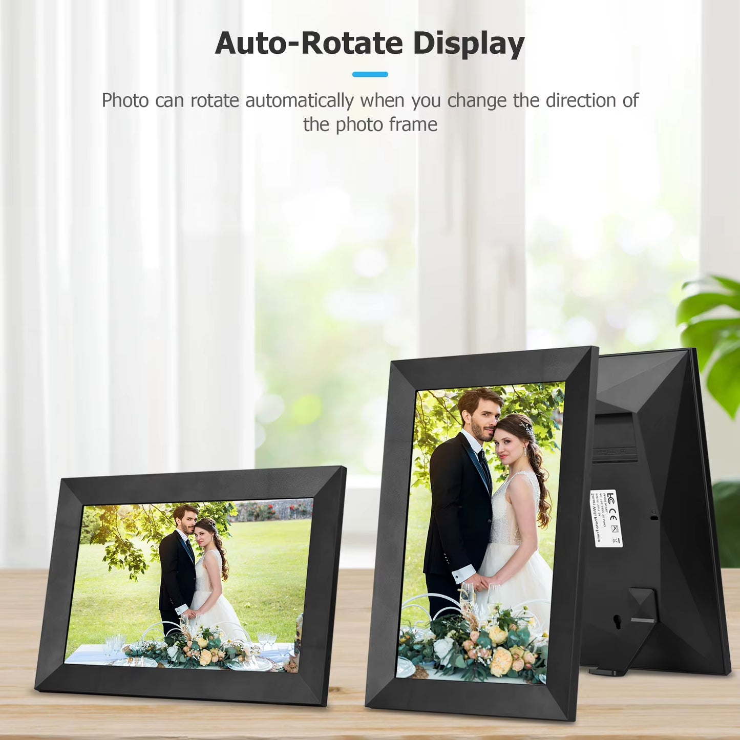 Andoer 10.1 Inch Smart Wifi Photo Frame Digital Picture Frame HD IPS Touch-Screen 1280*800 Photo 1080P Video 16GB Storage