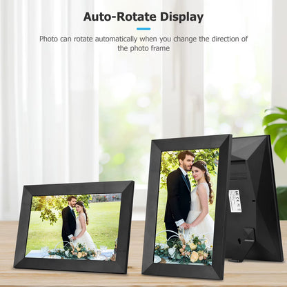 Andoer 10.1 Inch Smart Wifi Photo Frame Digital Picture Frame HD IPS Touch-Screen 1280*800 Photo 1080P Video 16GB Storage